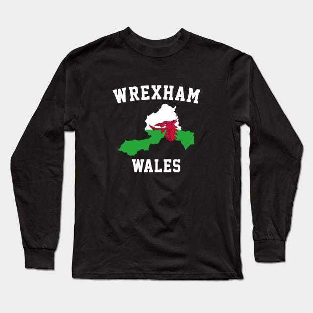 Wrexham Wales / Cymru Map Long Sleeve T-Shirt by Botak Solid Art